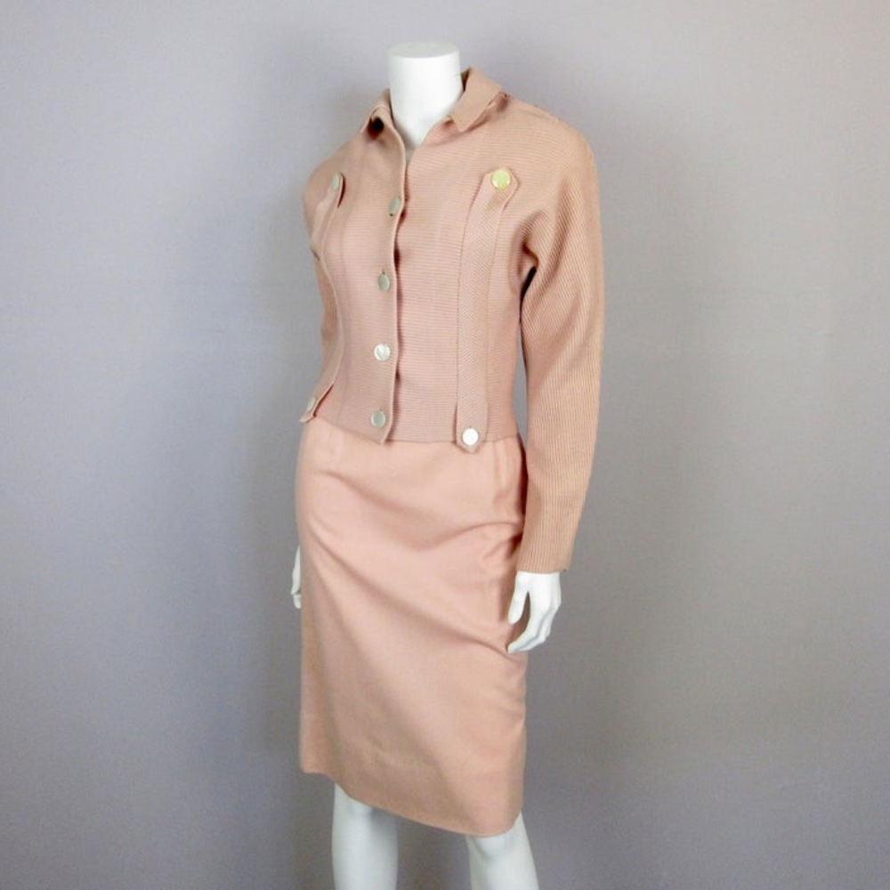 Vintage 40's 50's Women's Sweater Skirt Set Sz S - Picture 3 of 8